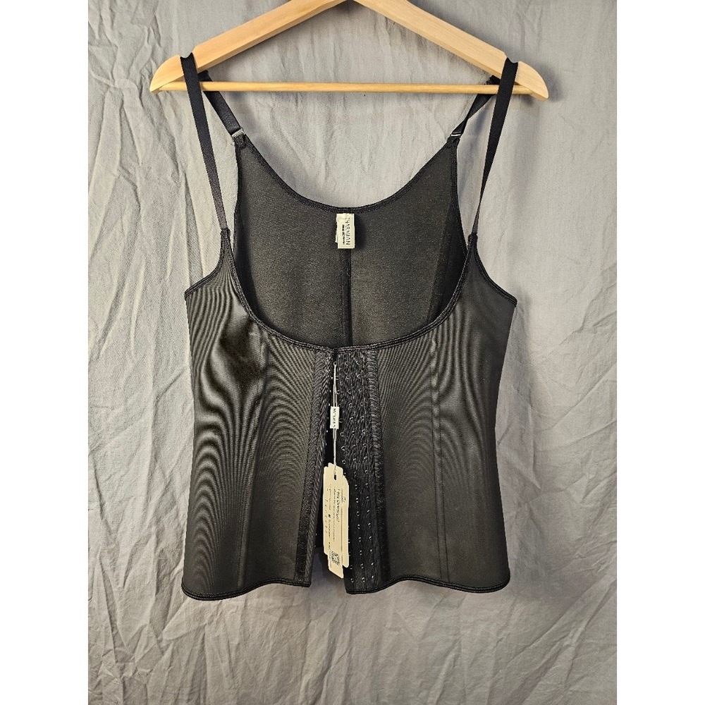 Charmian Womens Black Waist Trainer Vest Hook Eye Closure Shapewear NWT